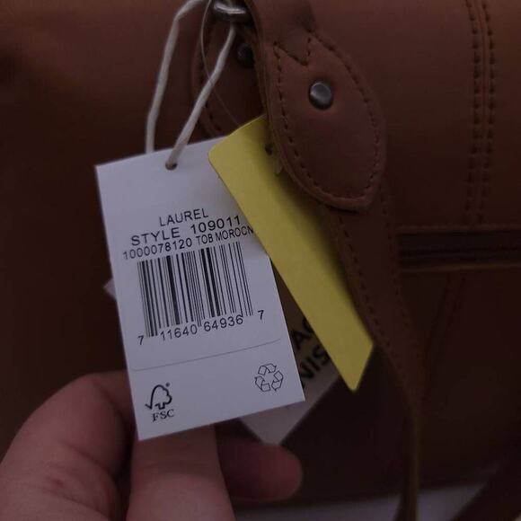 The Sak Purse Bag Satchel Leather Laurel Canyon Tobacco Moroccan Perforated - Picture 6 of 9